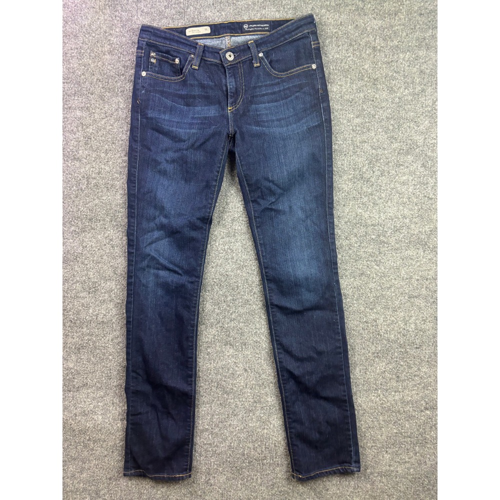 AG Adriano Goldschmied The Stevie Jeans Womens 27R Dark Blue Slim Straight Denim
